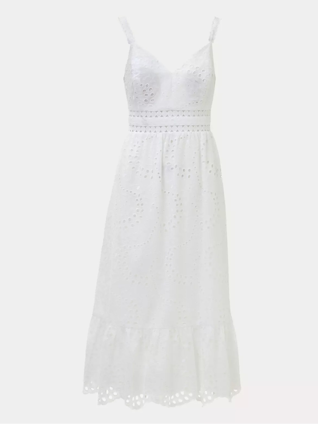 Lily Pulitzer White Eyelet Midi Dress With Spaghetti Straps 00/S Bnwt Resort Lux